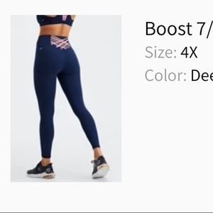 4x fabletics boost 7/8 workout leggings.